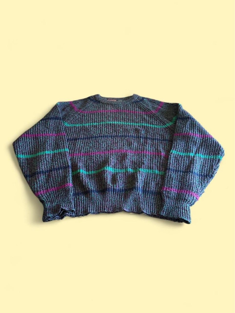 Vintage Oakton Limited Striped Knit Sweater Preppy Men’s Size L